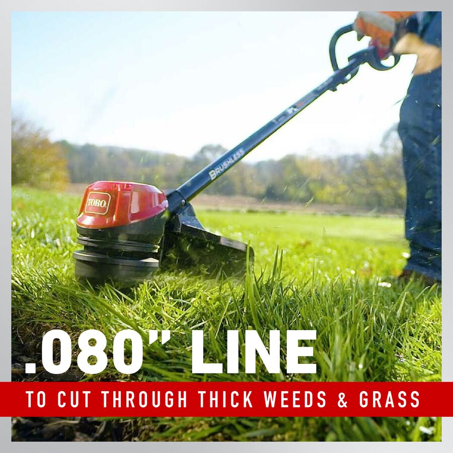 Toro 60V MAX* 15 in. (38.1 cm) Brushless String Trimmer - 2.0Ah Battery Included (51831)