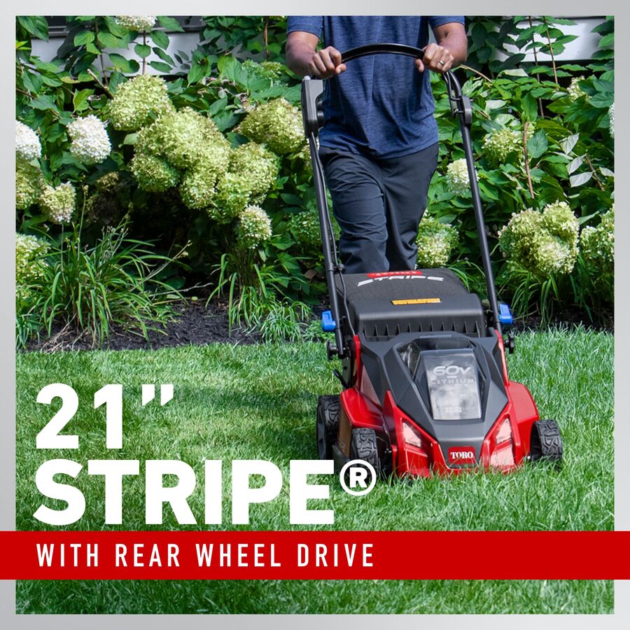 Toro 60V MAX* 21 in. (53 cm) Stripe® Self-Propelled Mower - Battery Not Included (21621T)
