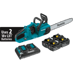 Makita 36V (18V X2) LXT® Brushless 16" Chain Saw Kit with 4 Batteries (5.0Ah) Makita 36V (18V X2) LXT® Brushless 16" Chain Saw Kit with 4 Batteries (5.0Ah)