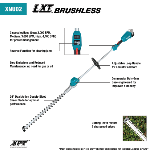 Makita 18V LXT® Lithium‑Ion Brushless Cordless 24" Pole Hedge Trimmer Kit (5.0Ah)