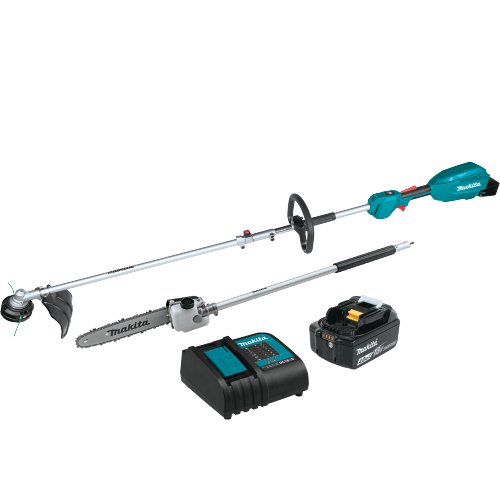 Makita 18V LXT® Lithium‑Ion Brushless Cordless Couple Shaft Power Head Kit w/ 13" String Trimmer & 10" Pole Saw Attachments (4.0Ah)