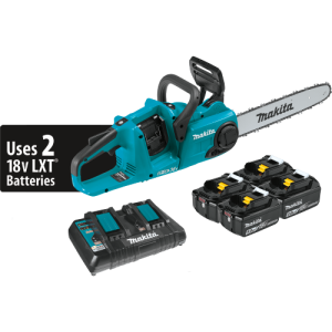 Makita 36V (18V X2) LXT® Brushless 14" Chain Saw Kit with 4 Batteries (5.0Ah) Makita 36V (18V X2) LXT® Brushless 14" Chain Saw Kit with 4 Batteries (5.0Ah)