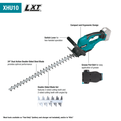 Makita 18V LXT® Lithium‑Ion Cordless 24" Hedge Trimmer Kit (4.0Ah)
