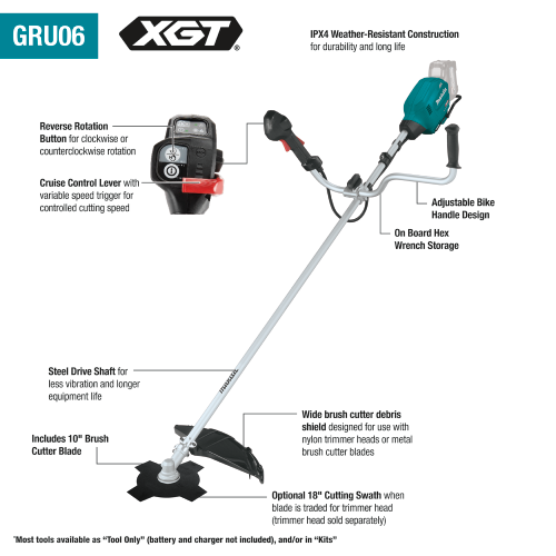 Makita 40V max XGT® Brushless Cordless Brush Cutter Kit (5.0Ah)