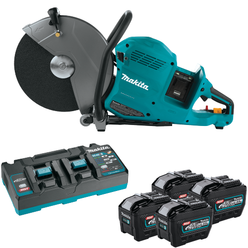 Makita 80V max (40V max X2) XGT® Brushless 14" Power Cutter Kit with 4 Batteries, AFT®, Electric Brake (8.0Ah)