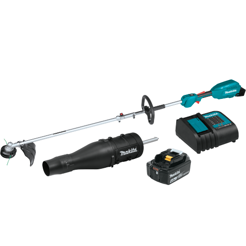 Makita 18V LXT® Lithium‑Ion Brushless Cordless Couple Shaft Power Head Kit w/ 13" String Trimmer & Blower Attachments (4.0Ah)