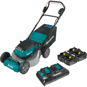 Makita 36V (18V X2) LXT® Brushless 21" Commercial Lawn Mower Kit with 4 Batteries (5.0Ah) Makita 36V (18V X2) LXT® Brushless 21" Commercial Lawn Mower Kit with 4 Batteries (5.0Ah)