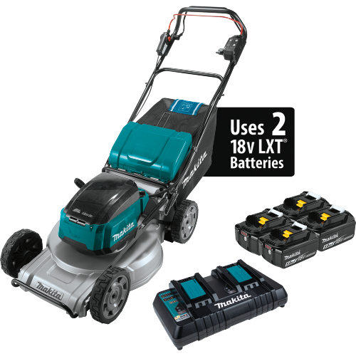 Makita 36V (18V X2) LXT® Brushless 21" Self‑Propelled Commercial Lawn Mower Kit with 4 Batteries (5.0Ah)