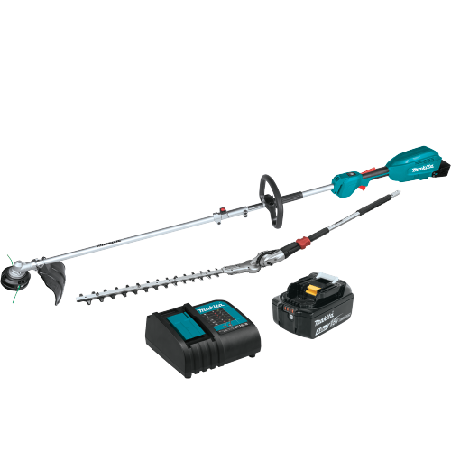 Makita 18V LXT® Lithium‑Ion Brushless Cordless Couple Shaft Power Head Kit w/ 13" String Trimmer & 20" Hedge Trimmer Attachments (4.0Ah)