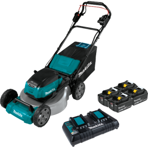 Makita 36V (18V X2) LXT® Brushless 18" Self‑Propelled Commercial Lawn Mower Kit with 4 Batteries (5.0Ah) Makita 36V (18V X2) LXT® Brushless 18" Self‑Propelled Commercial Lawn Mower Kit with 4 Batteries (5.0Ah)