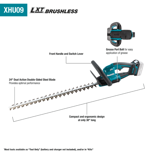 Makita 18V LXT® Lithium‑Ion Brushless Cordless 24" Hedge Trimmer Kit (4.0Ah)