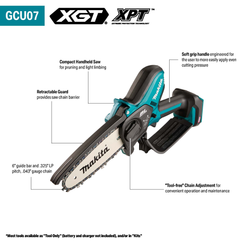 Makita 40V max XGT® Brushless Cordless 6" Pruning Saw, Tool Only