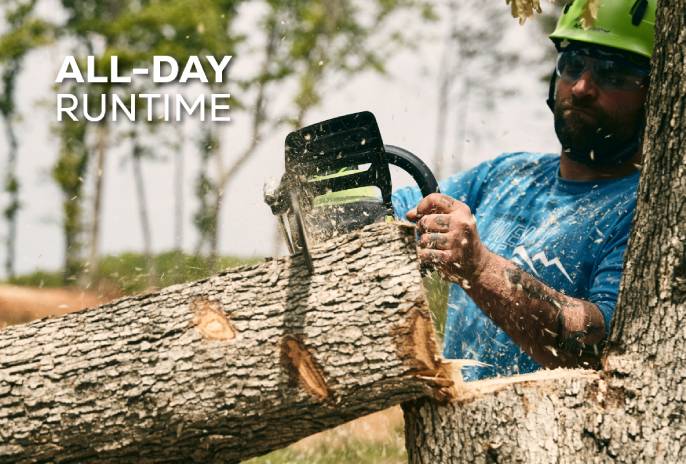 Greenworks 82V 20" 3.4kW Cordless Battery Chainsaw w/ 4.0Ah Battery and Dual Port Rapid Charger