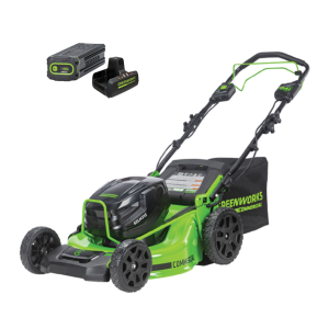 Greenworks 82V 21" Brushless Push Mower w/ 5.0Ah Battery and Dual Port Charger Greenworks 82V 21" Brushless Push Mower w/ 5.0Ah Battery and Dual Port Charger