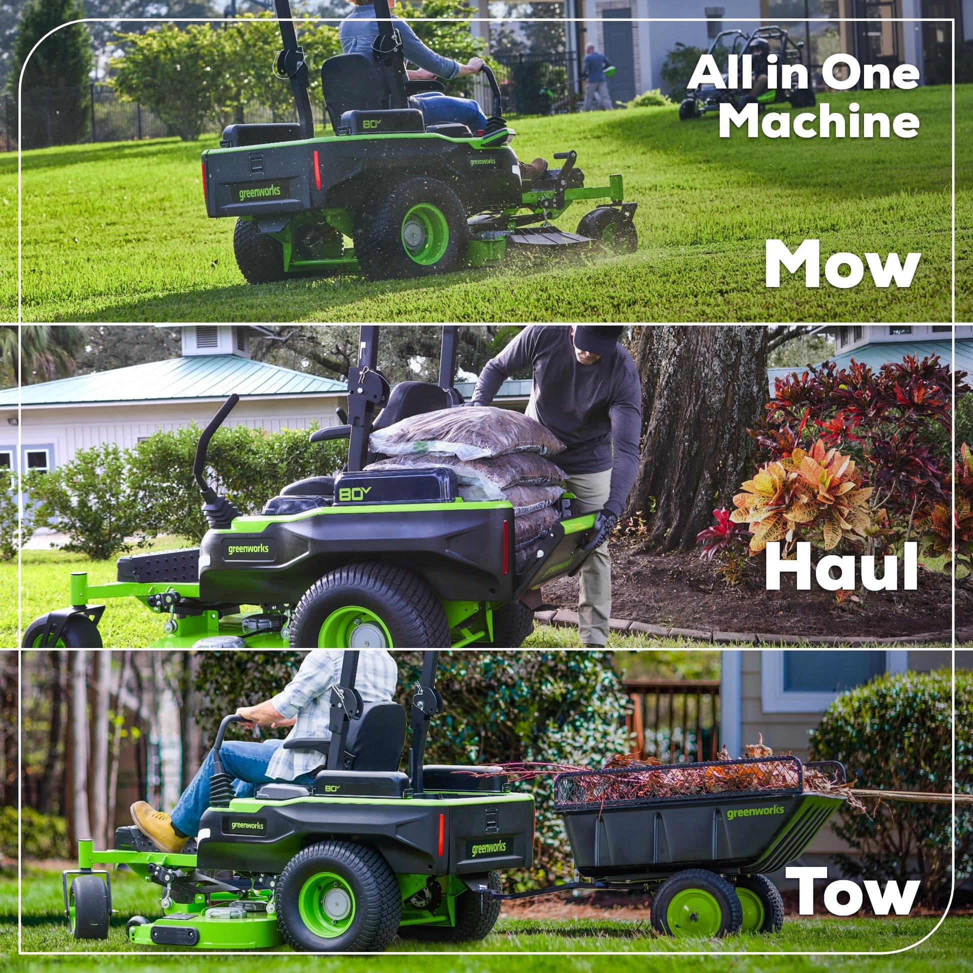 Greenworks 82V 54" MaximusZ Zero Turn Riding Mower with (2) 16.0 Ah , (2) 8.0 Ah ,(2) 4.0 Ah Batteries and 1.5kW Charger