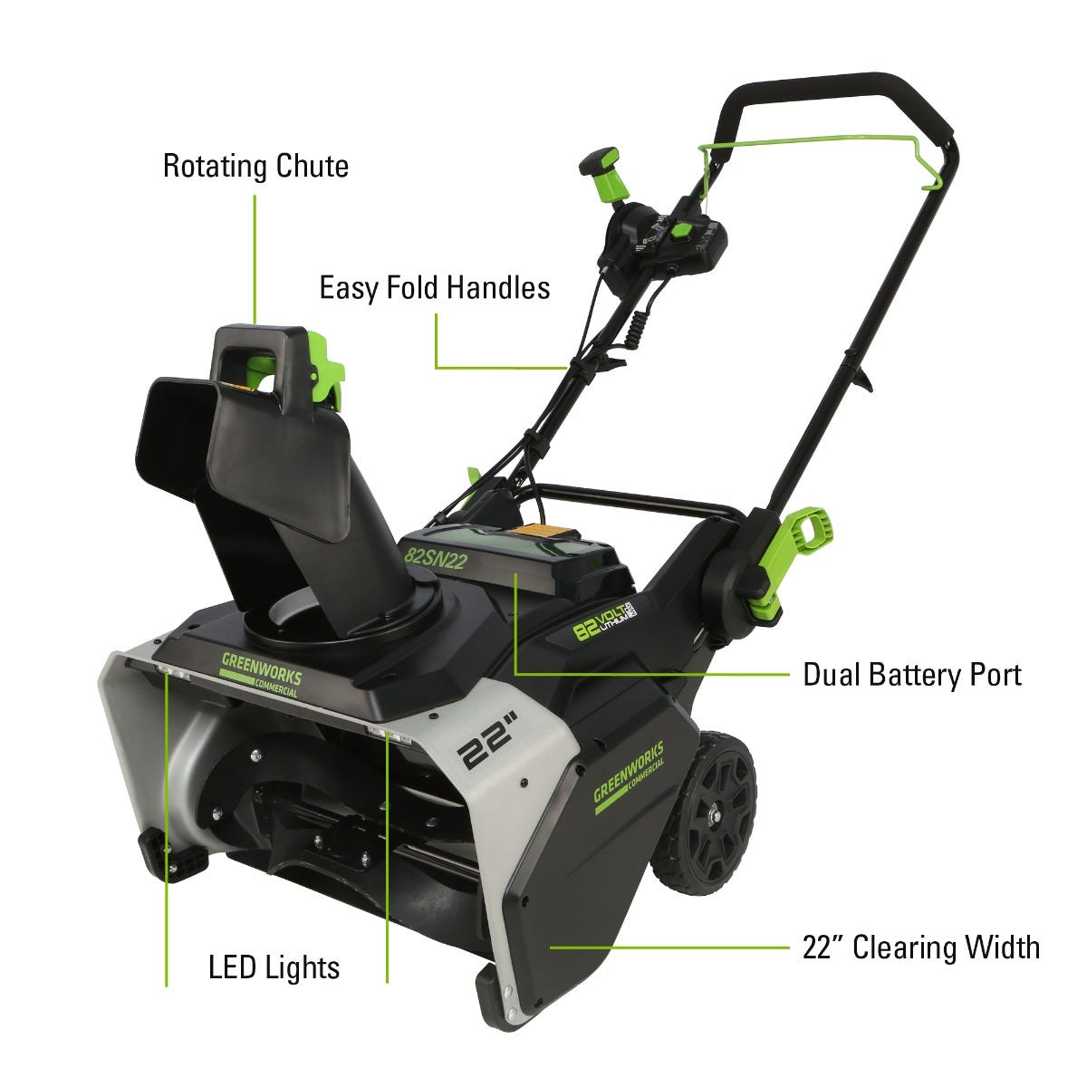 Greenworks 82V 22" Cordless Battery Two-Stage Snow Blower (Tool Only)